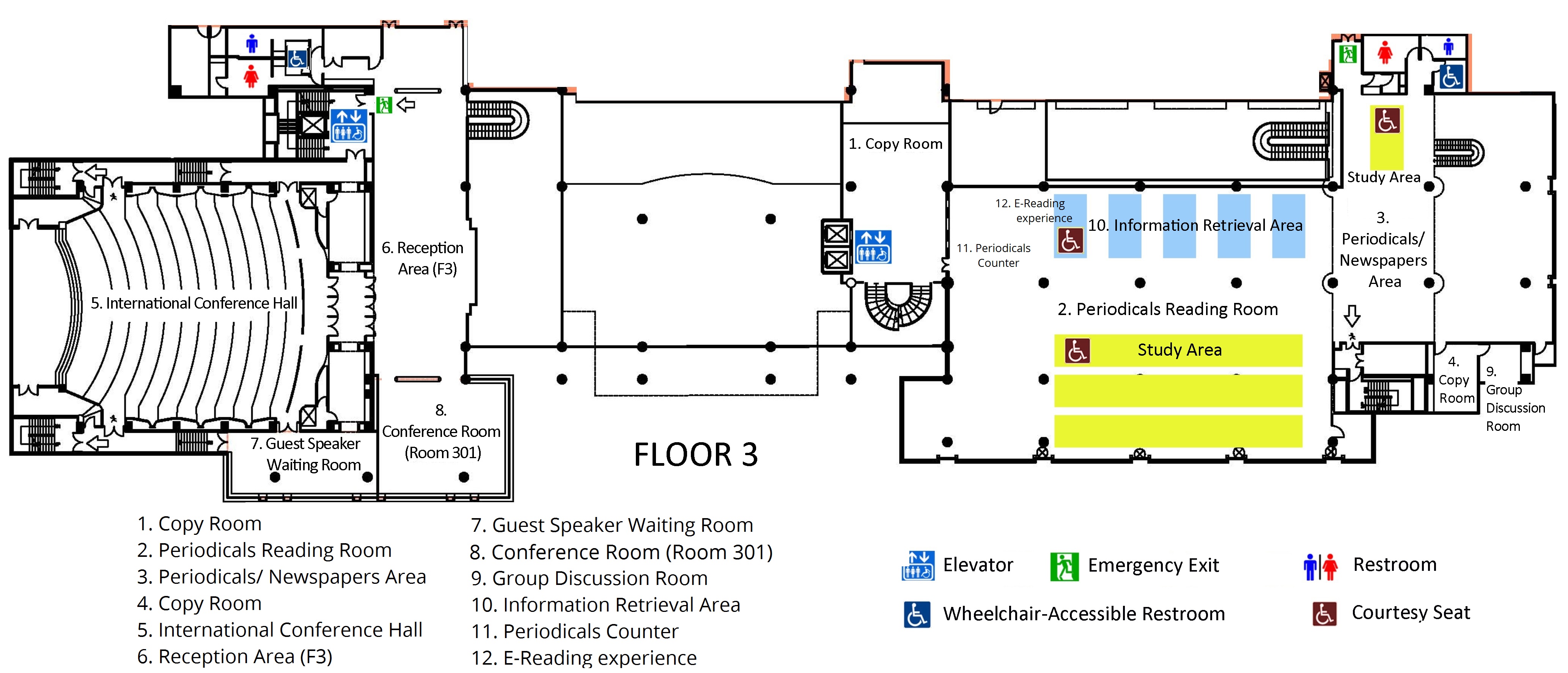 Floor Layout of NCL Main Library-3F