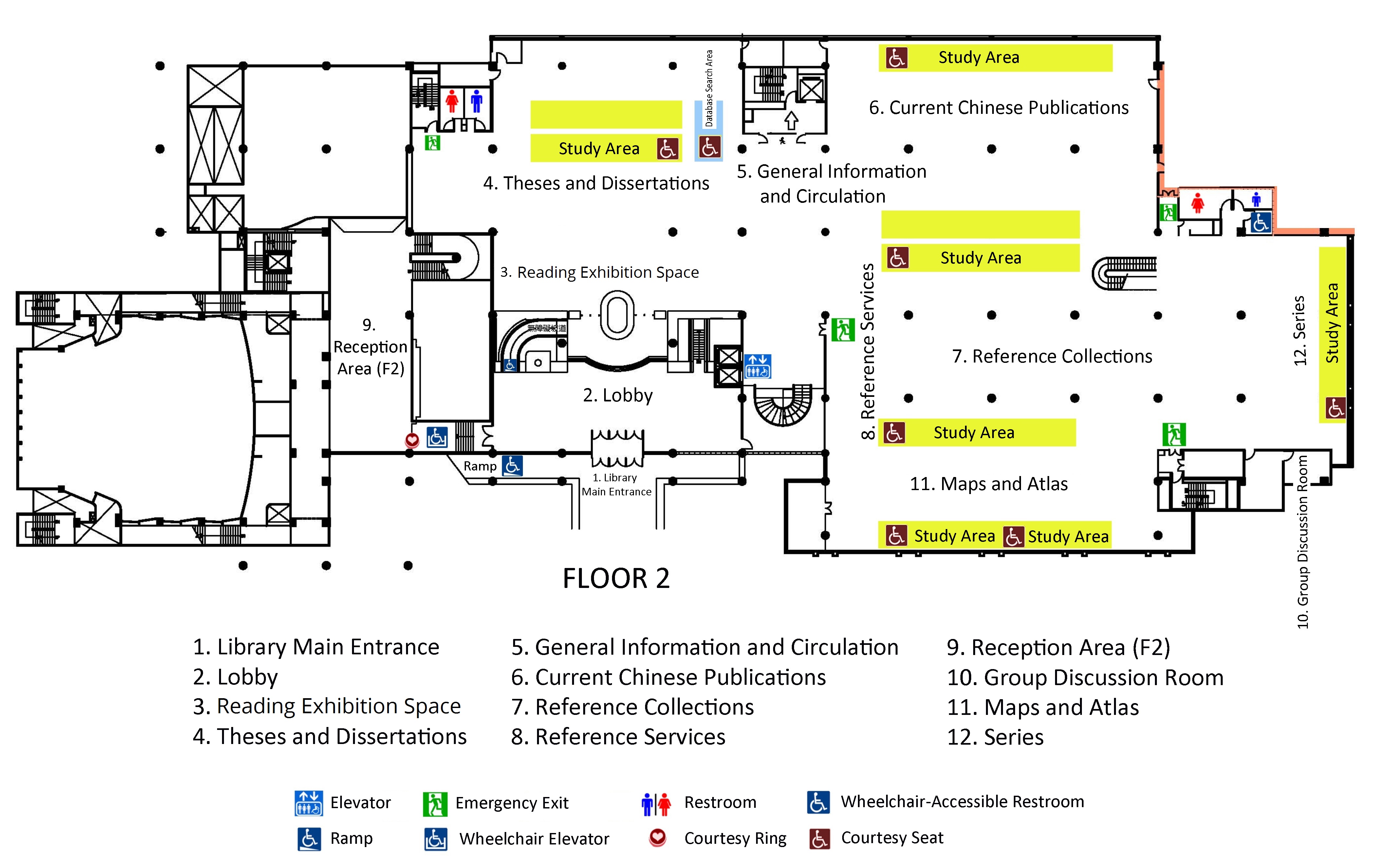 Floor Layout of NCL Main Library-2F