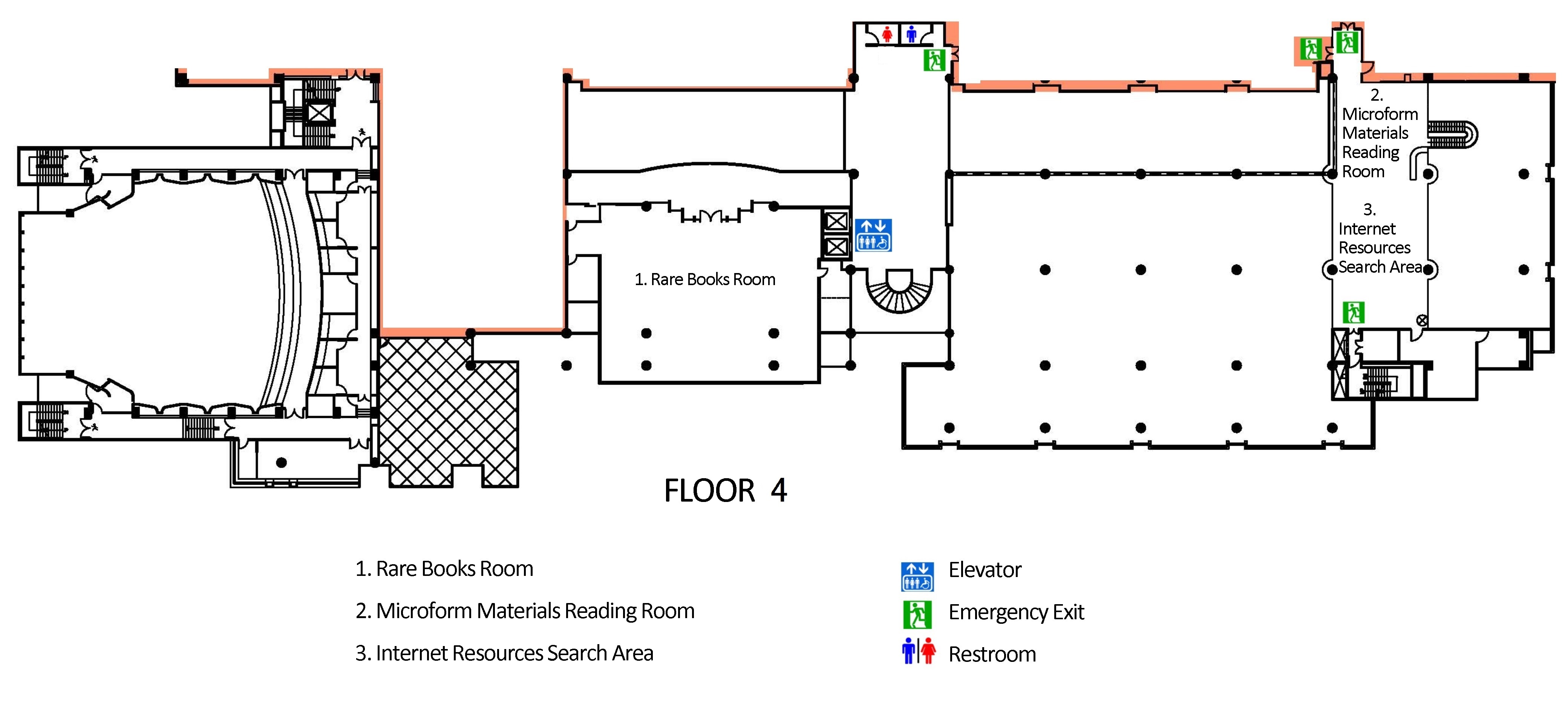 Floor Layout of NCL Main Library-4F
