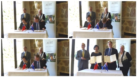 NCL Director General Tseng and Vice-Chancellor Ian Young AO sign the memorandum of cooperation on TRCCS
