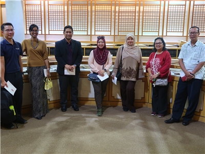 2023.8.31馬來西亞圖書館員協會醫學圖書館小組一行六人來館參訪及交流