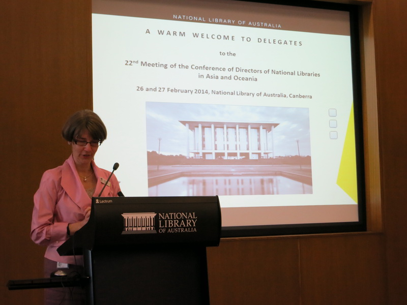 澳洲國家圖書館館長Anne-Marie Schwirtlich致歡迎詞